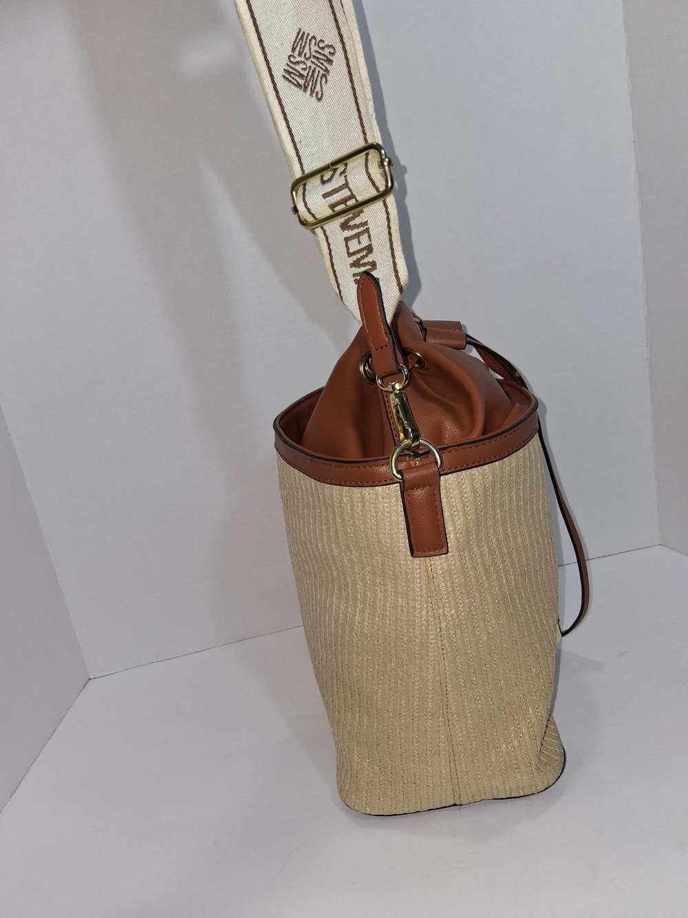 Steve Madden Bmayor Tan & Beige Hobo Bucket Crossbody - Picture 7 of 10